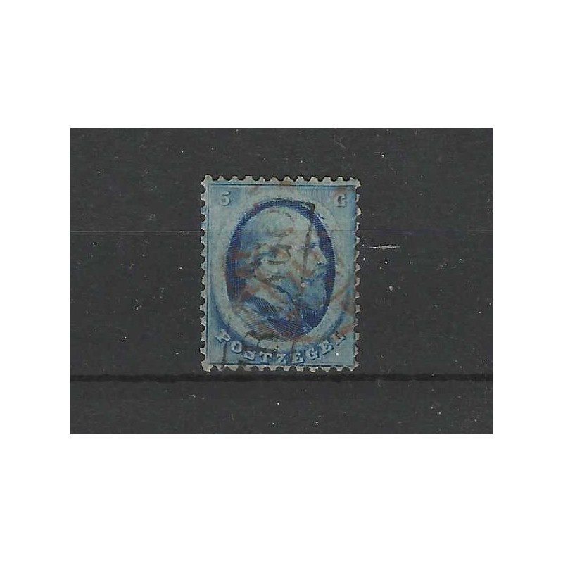 Nederland 4 Willem III met rood-stempeVFU/gebr  CV 20++ €  Pracht !!