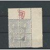 Suriname 16 Hoekblok met Velrandteken P.Z. in rood VFU/gebr  CV  ?? €