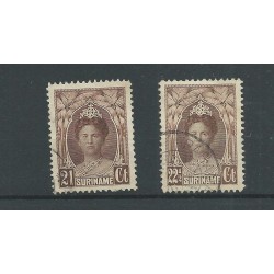 Suriname 122-123  Wilhelmina  VFU/gebr  CV  35 €