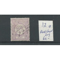 Nederland  32 met PUNTSTEMPEL 209   VFU/gebr CV  65 €