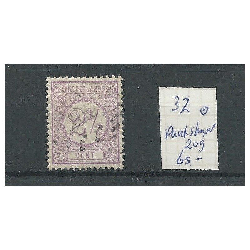 Nederland 32 met PUNTSTEMPEL 209 VFU/gebr CV 65 € Nederland 32 met PUNTSTEMPEL 209 VFU/gebr CV 65 €