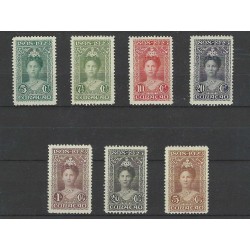 Curacao 75-81 Wilhelmina 1923  MNH/postfris  CV 725 € Certificaat !!