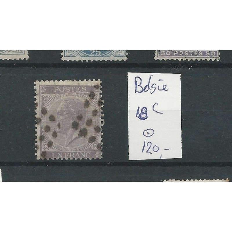 Belgie Mi 18C Koning Leopold 1 franc VFU/gebr CV 120 € Belgie Mi 18C Koning Leopold 1 franc VFU/gebr CV 120 €