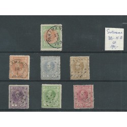 Suriname 3B-15B  Willem III 1873  VFU/gebr  CV 190 €