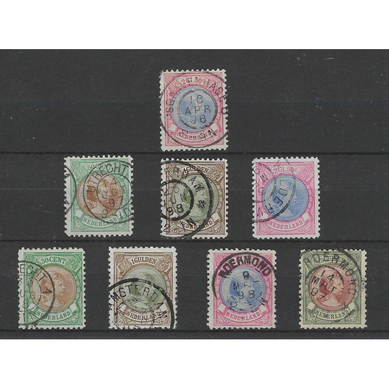 Nederland  47A, 45B-47B, 45C-48C  Wilhelmina tandingsvariaties VFU/gebr CV 1510 €