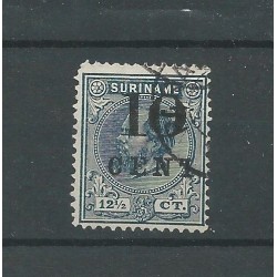 Suriname 29f  Hulpuitgifte Gebroken T  VFU/gebr  CV  35 € certificaat