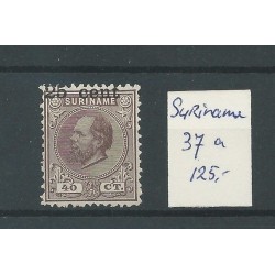 Suriname 37a Hulpuitgifte  hoogstaande opdruk MH/ongebr  CV  125 €