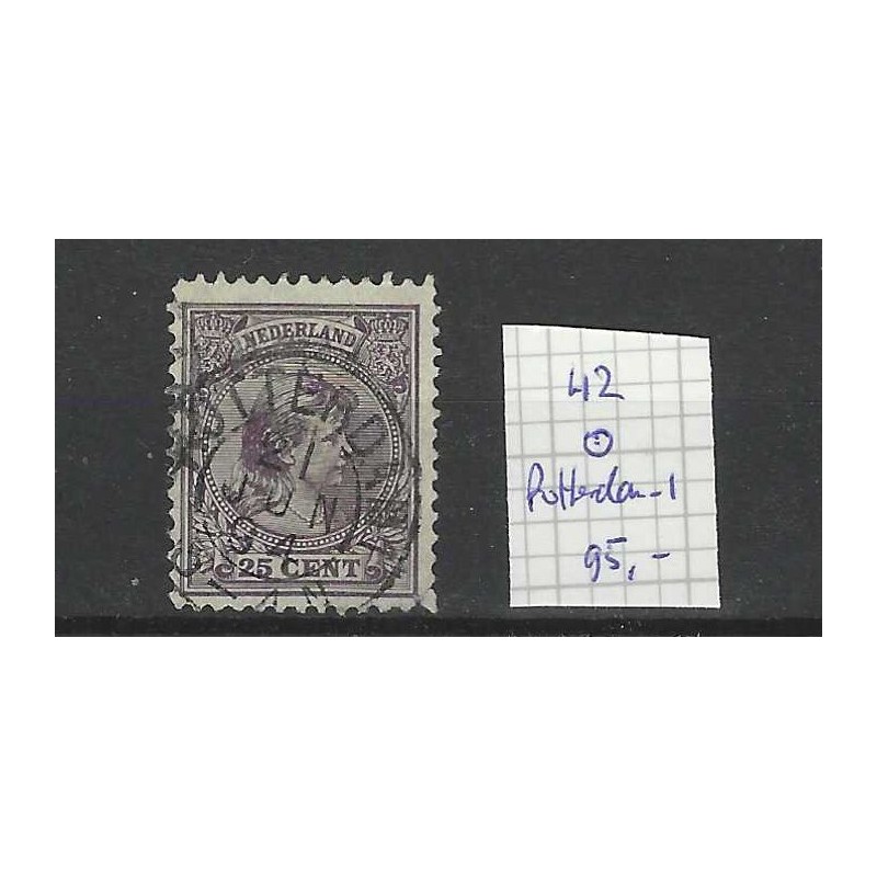 Nederland 42 Wilhelmina "ROTTERDAM-1 1894" kleinrond VFU/gebr CV 95+ €