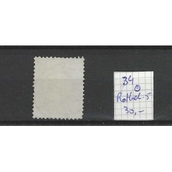 Nederland 34 Wilhelmina "ROTTERDAM-5 1896" kleinrond VFU/gebr CV 35+ €