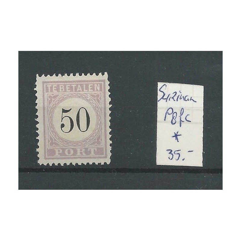 Suriname P8fc "BARST" Port 1886 MH/ongebr CV 35 € Suriname P8fc "BARST" Port 1886 MH/ongebr CV 35 €