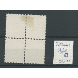 Suriname P9fd "E.T"   Port 1892 in blok van 4  MH/ongebr CV  20+ €
