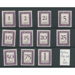 Suriname P36-46 Port 1950   MH/ongebr CV  250 €