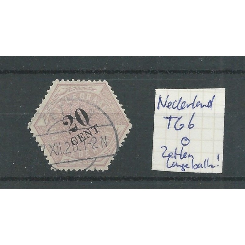 Nederland TG6 "ZETTEN 1920" langebalk stempel VFU/gebr CV ?? € Nederland TG6 "ZETTEN 1920" langebalk stempel VFU/gebr CV ?? €