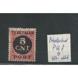Nederland P66F KOP-staande opdruk  VFU/gebr CV  450 € Certificaat Vleeming