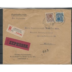 Nederland 156, 196 op Aangetekende EXPRESSE brief  CV  500+ € Attest VLeeming