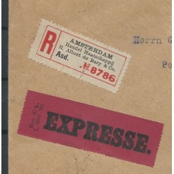 Nederland 156, 196 op Aangetekende EXPRESSE brief  CV  500+ € Attest VLeeming