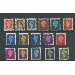 Nederland 474-489 Wilhelmina Hartz   VFU/gebr  CV 23 €