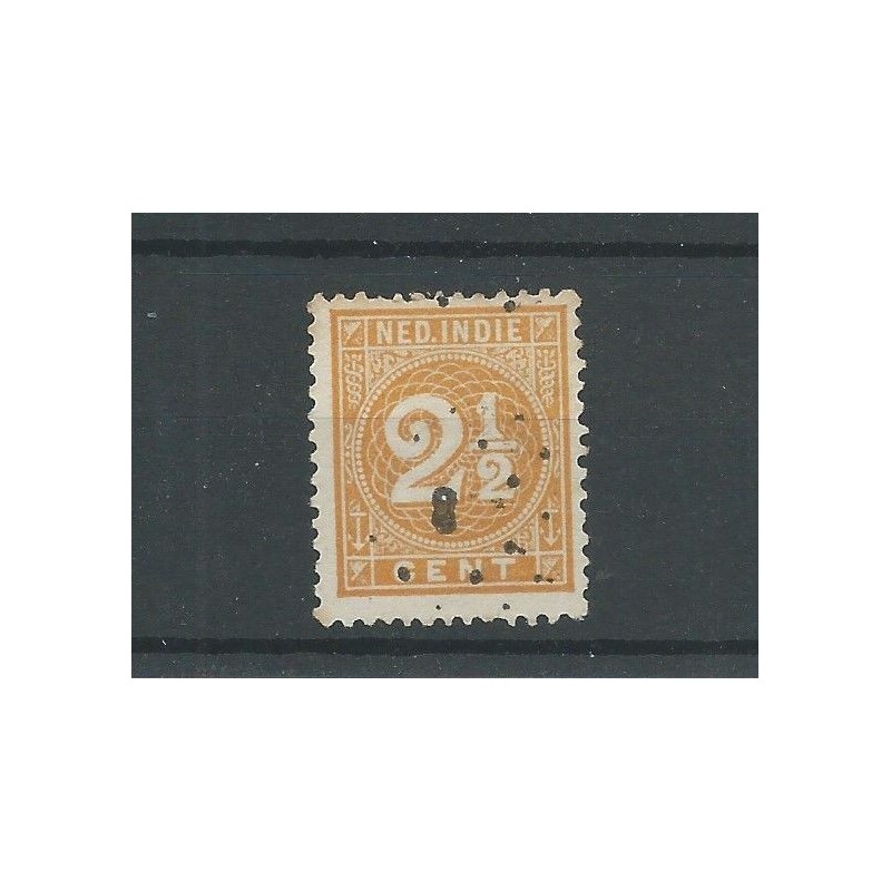 Ned. Indie 19A  met puntstempel 8 VFU/gebr  CV 10+ €