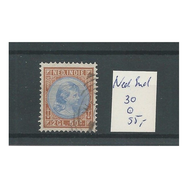 Ned. Indie 30Wilhelmina 2,5Gld VFU/gebr CV 55 € Ned. Indie 30Wilhelmina 2,5Gld VFU/gebr CV 55 €
