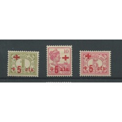 Ned. Indie 135-137 Rode Kruis  MH/ongebr  CV 25 €