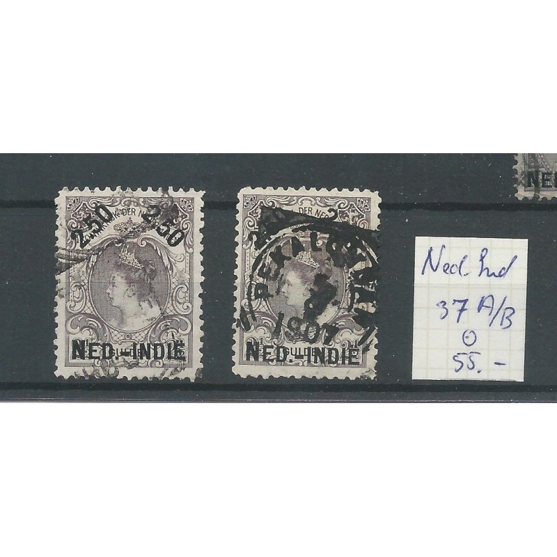 Ned. Indie 37A/37B Hulpzegels VFU/gebr CV 55 € Ned. Indie 37A/37B Hulpzegels VFU/gebr CV 55 €
