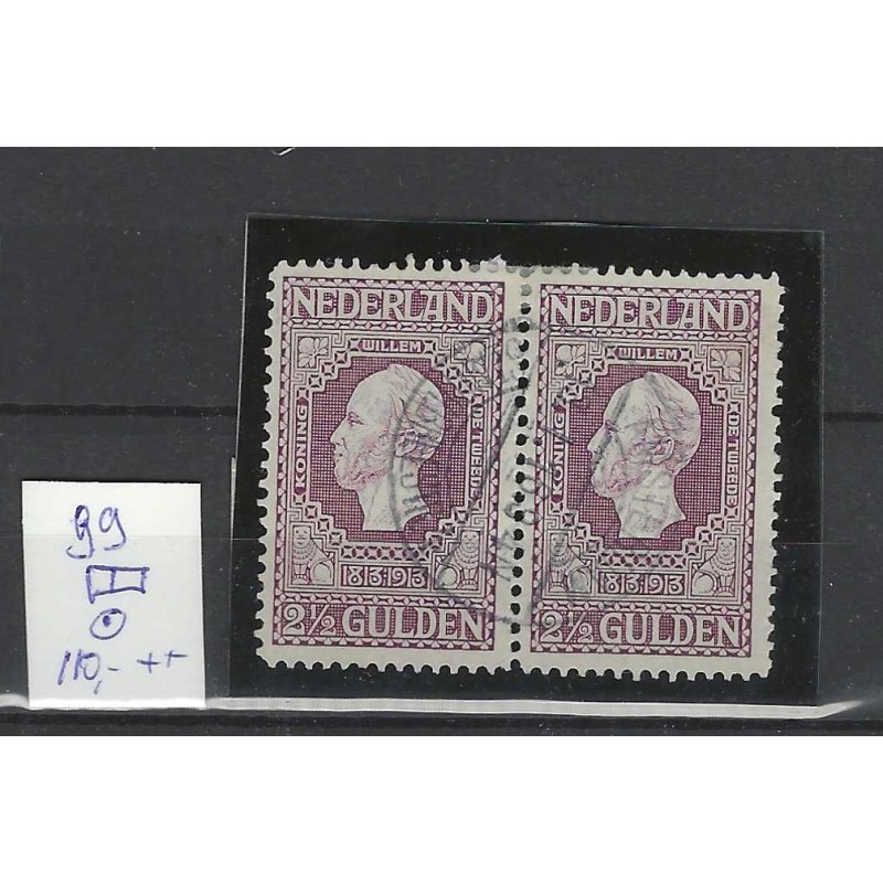 Nederland 99 Jubileum 1913 paartje met langebalk stempel VFU/gebr  CV 110+ €