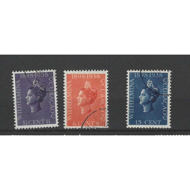 Curacao 138-140  Wilhelmina  VFU/gebr CV 3 €