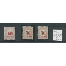 Suriname P16 Type I, II en III  MH/ongebr  CV 500 €