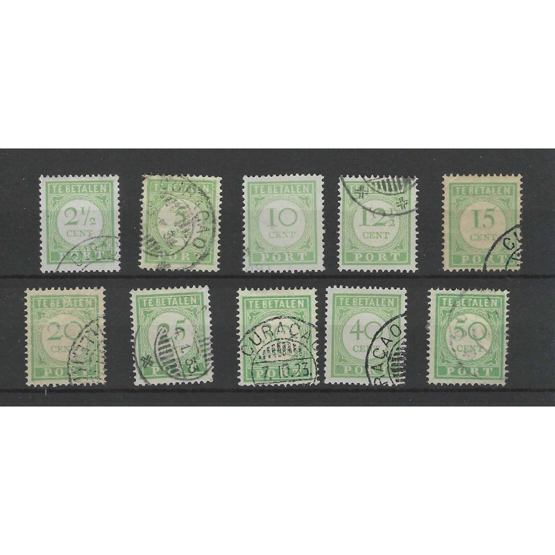 Curacao  P21-30 Port 1915  VFU/gebr  CV  23 €