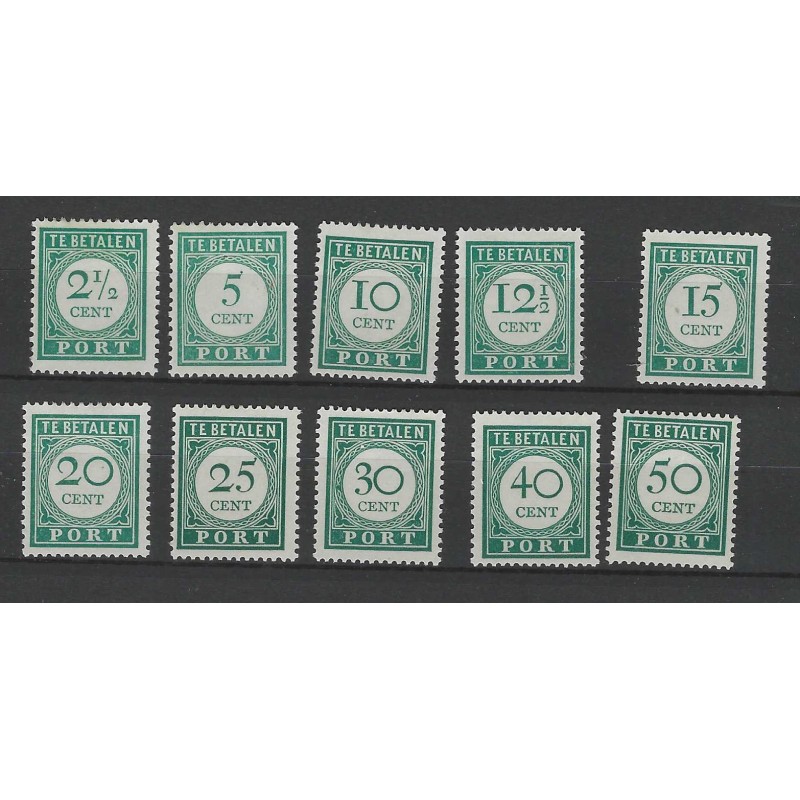 Curacao P34-43  Port 19 MH/ongebruikt  CV 180 €