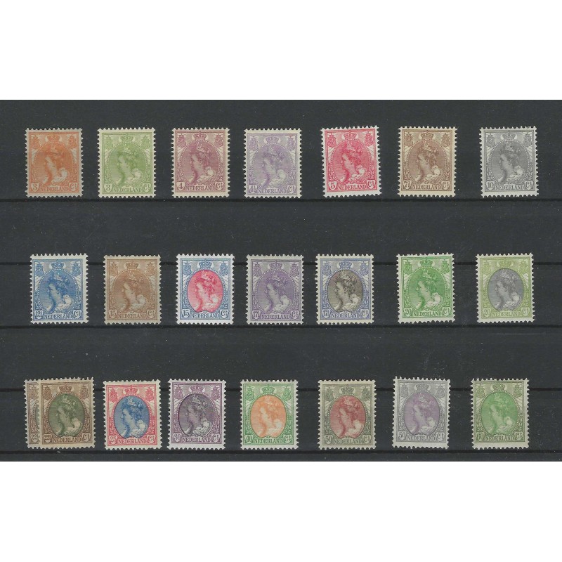 Nederland 56-76 Wilhelmina Bontkraag MH/ongebr CV 870 €