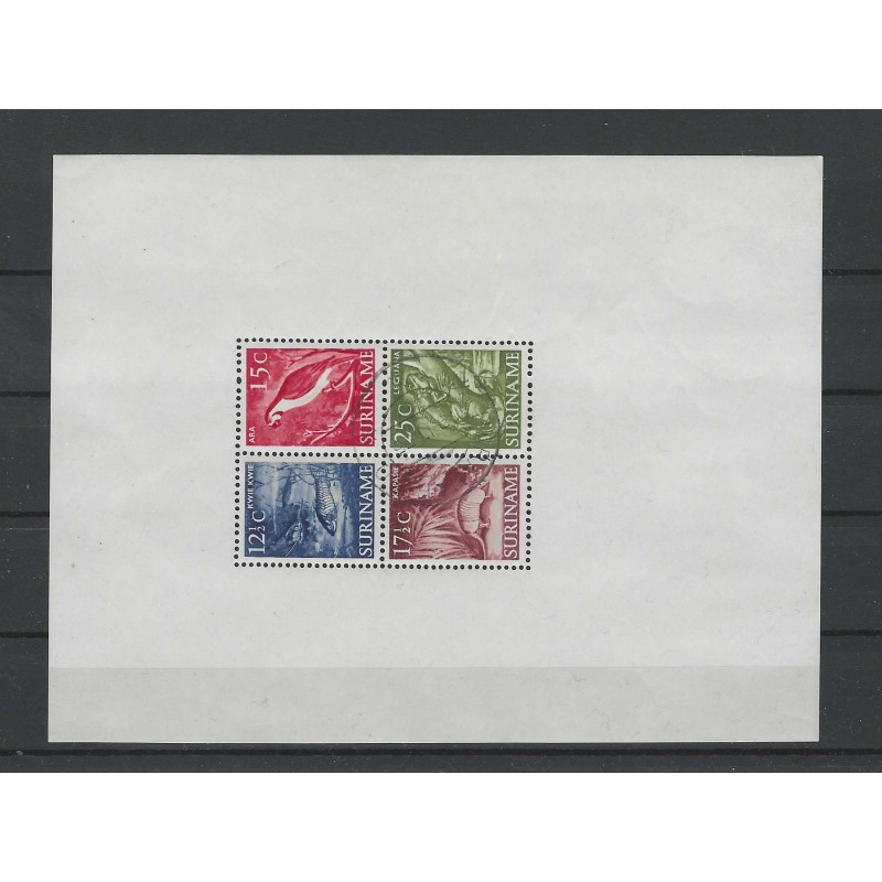 Suriname 308 BLOK 1 VFU/gebruikt CV 50 €