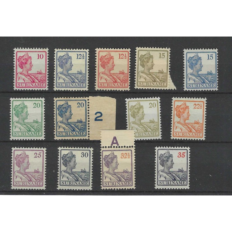 Suriname 87-99 Wilhelmina  MNH/postfris CV 255 €