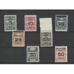 Suriname 130-136 Brandkastopdrukken MNH/postfris CV 62 €