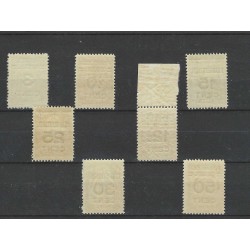 Suriname 130-136 Brandkastopdrukken MNH/postfris CV 62 €