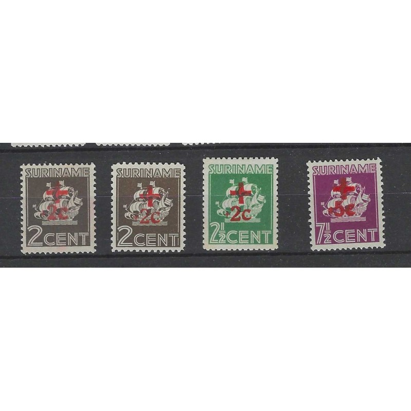 Suriname 202-205 Rode Kruiszegels MNH/postfris CV 79 €