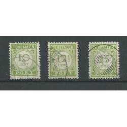 Curacao  P31-33 Port 1945 Engelse druk  VFU/gebr  CV 95 €