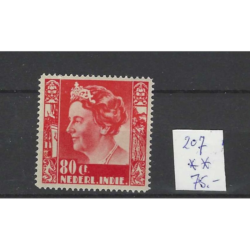 Ned. Indie  207 Wilhelmina  MNH/postfris CV 75 €