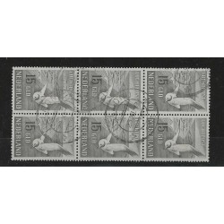 Nederland LP12 Luchtpost Meeuwen blokje van 6  VFU/gebr CV 750+ €