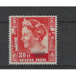 Ned. Indie  330b  Wilhelmina zonder wm MH/ongebr CV 650  €  certificaat !!