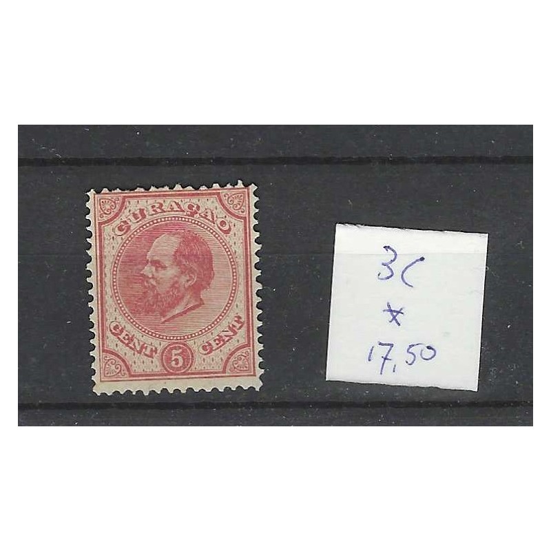 Curacao 3C  Willem III  1873  MH/ongebr CV 17,50 €