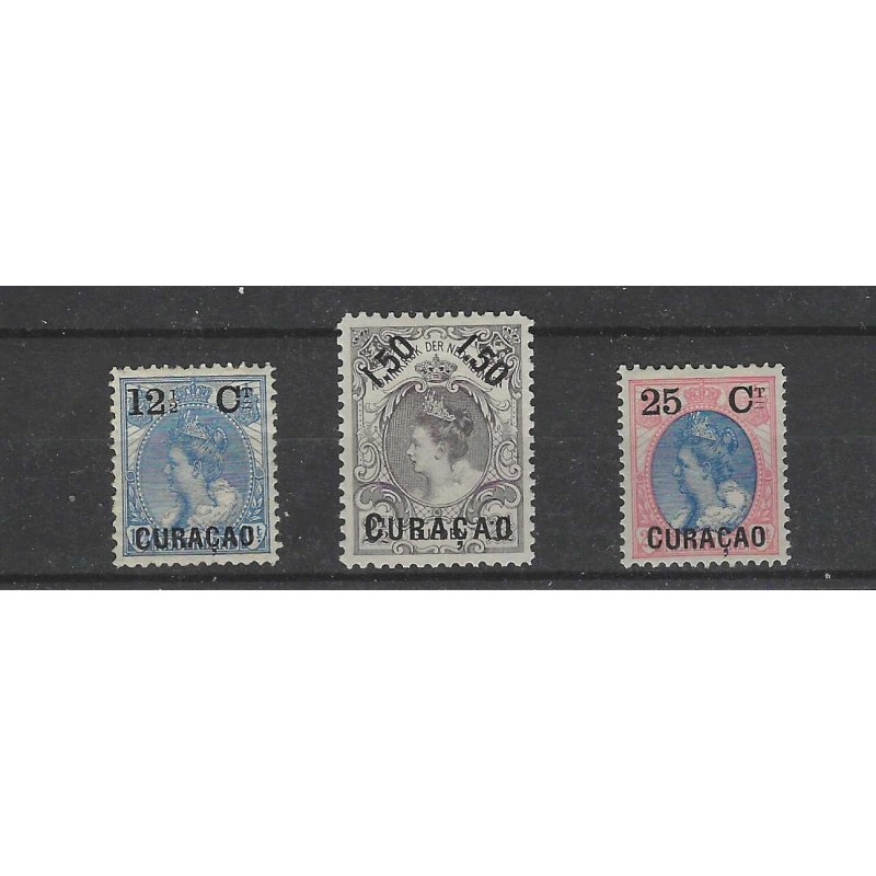 Curacao 26-28 Overdruk in Zwart  MH/ongebr CV 65 €