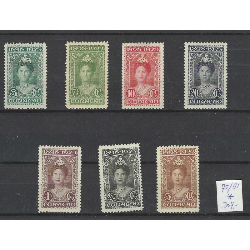 Curacao 75-81 Jubileum 1923  MH/ongebr CV 307 €