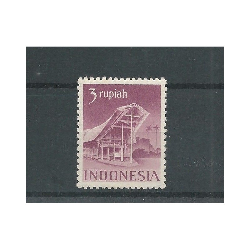Ned. Indie 385B Gebouwen 3 Rupiah MNH/postfris CV 118 € Ned. Indie 385B Gebouwen 3 Rupiah MNH/postfris CV 118 €