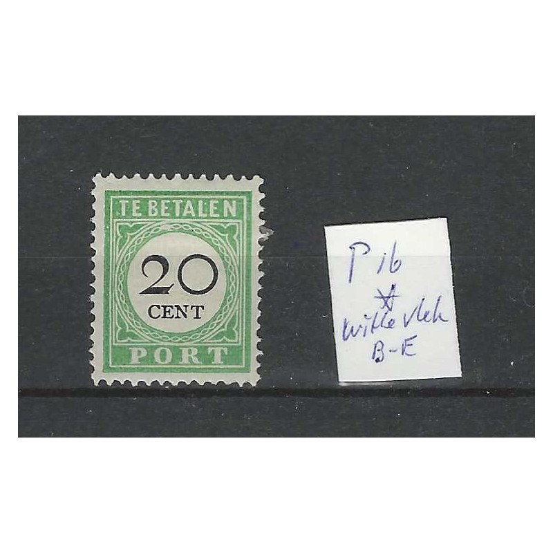 Curacao P16 Port 1892  "WITTE VLEK" MH/ongebr  CV ?? €