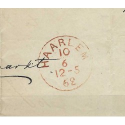 Nederland 2 Willem III op brief FRANCO-kastje in ROOD VFU/gebr CV -,- € Certificaat !