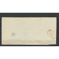 Nederland 2 Willem III op brief FRANCO-kastje in ROOD VFU/gebr CV -,- € Certificaat !