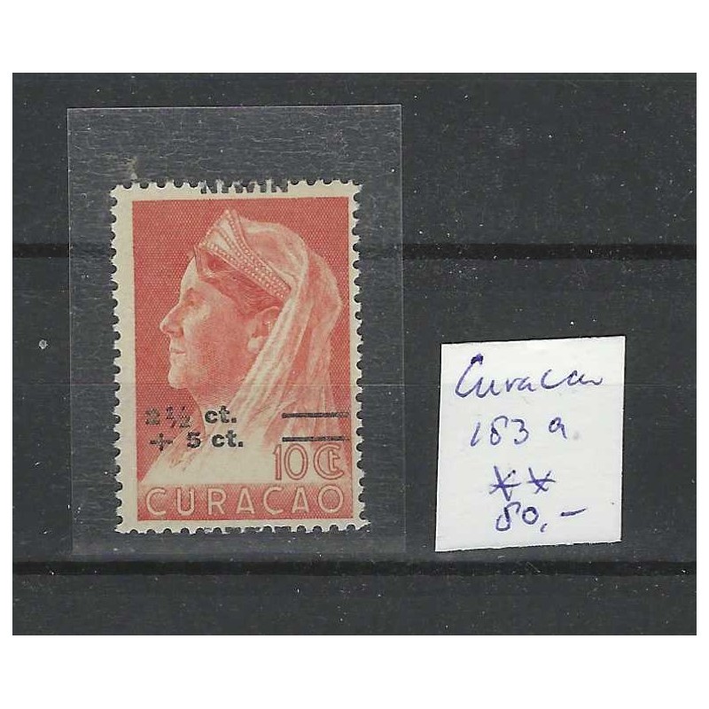 Curacao 183a Verschoven opdruk MNH/postfris  CV 80 €