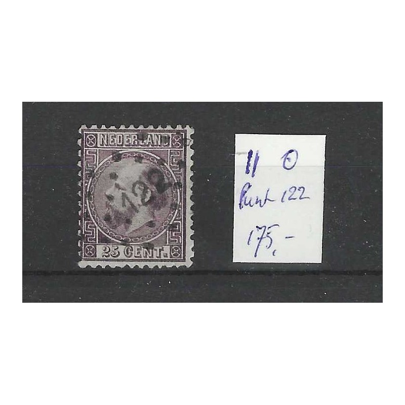 Nederland 11 Willem III 1867  puntstempel 122 VFU/gebr  CV 175++ €