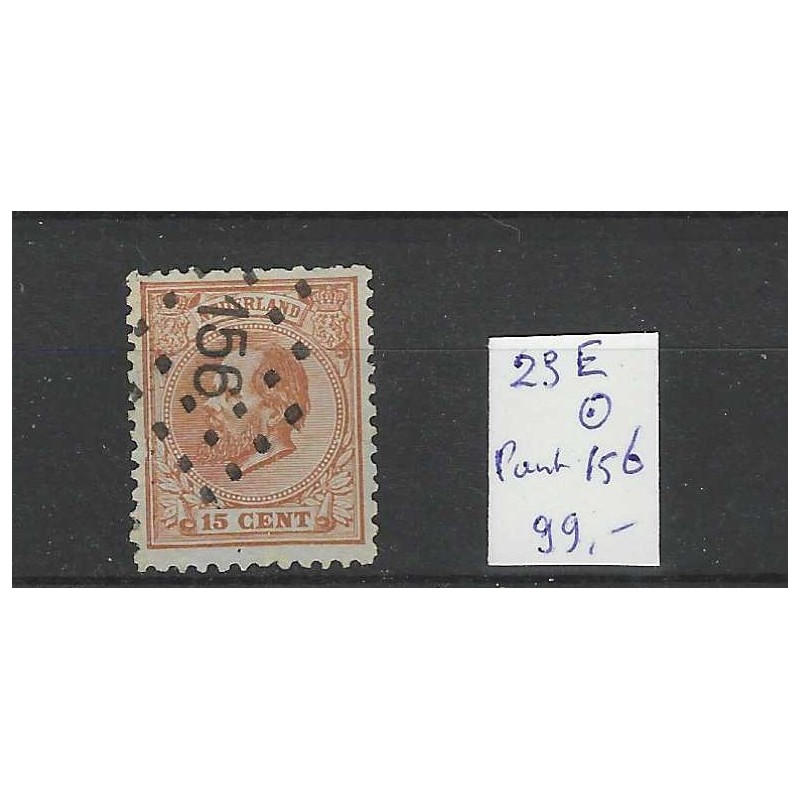 Nederland 23E Willem III 1872  puntstempel 156 VFU/gebr  CV 99 €